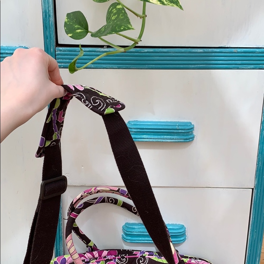 Vera Bradley Laptop Bag๐ Purple Pink Green Black Floral Bag - Picture 4 of 8